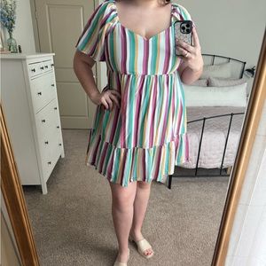 Striped Sun Dress, Ava & Viv, Size 1X